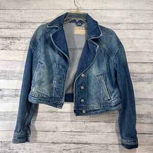 Free People We The Free Distressed Blue Jean Jacket